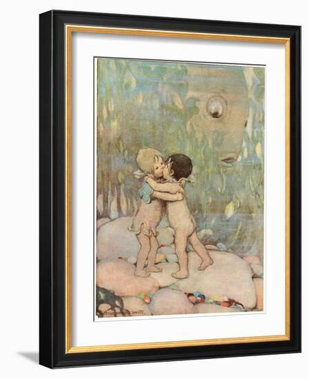 Tom and Ellie, Illustration from 'The Water Babies' by Reverend Charles Kingsley-Jessie Willcox-Smith-Framed Giclee Print