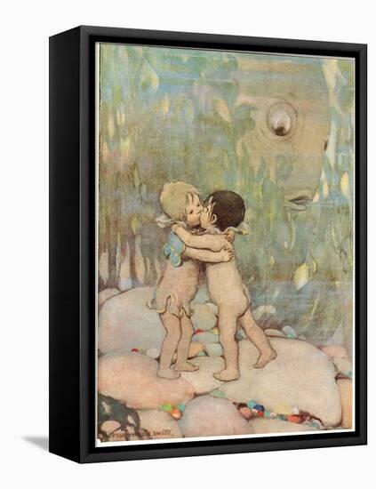 Tom and Ellie, Illustration from 'The Water Babies' by Reverend Charles Kingsley-Jessie Willcox-Smith-Framed Premier Image Canvas