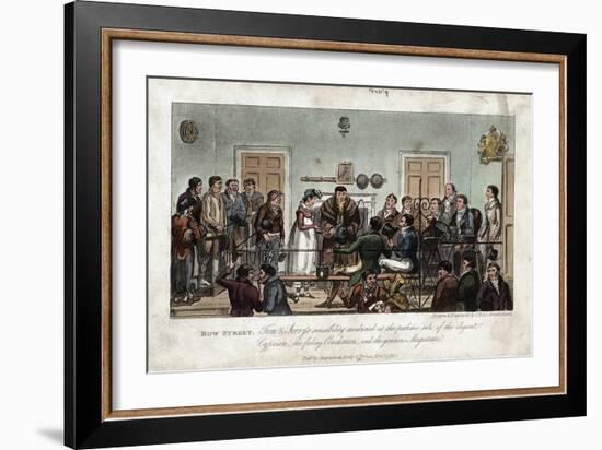 Tom and Jerry as Observers in the Bow Street Magistrate's Court, London, 1821-George Cruikshank-Framed Giclee Print