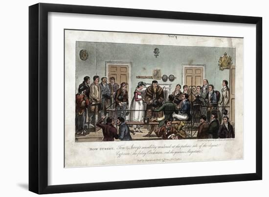 Tom and Jerry as Observers in the Bow Street Magistrate's Court, London, 1821-George Cruikshank-Framed Giclee Print