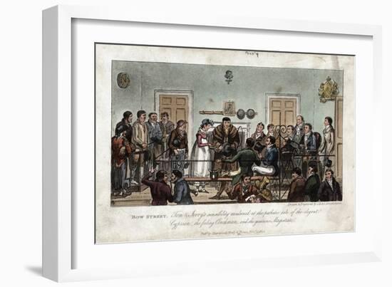 Tom and Jerry as Observers in the Bow Street Magistrate's Court, London, 1821-George Cruikshank-Framed Giclee Print