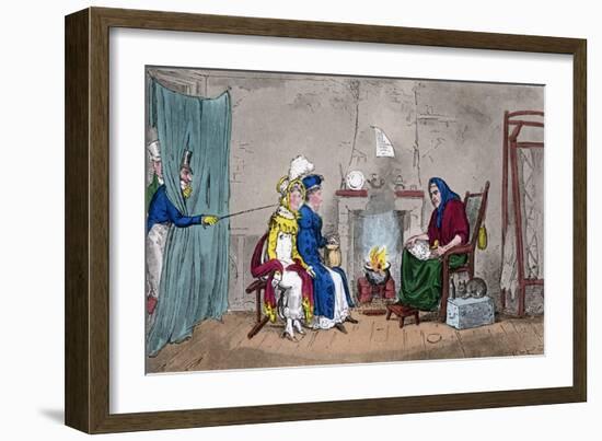 Tom and Jerry, Catching Kate and Sue on the Fly, Having their Fortunes Told, 19th Century-Isaac Robert Cruikshank-Framed Giclee Print