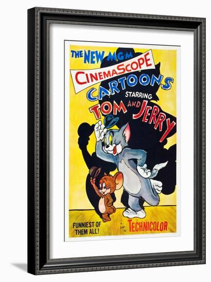 TOM AND JERRY, from left: Jerry the Mouse, Tom the cat, 1955.-null-Framed Premium Giclee Print