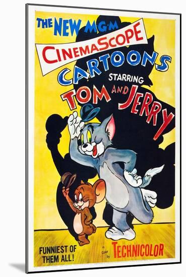 TOM AND JERRY, from left: Jerry the Mouse, Tom the cat, 1955.-null-Mounted Art Print