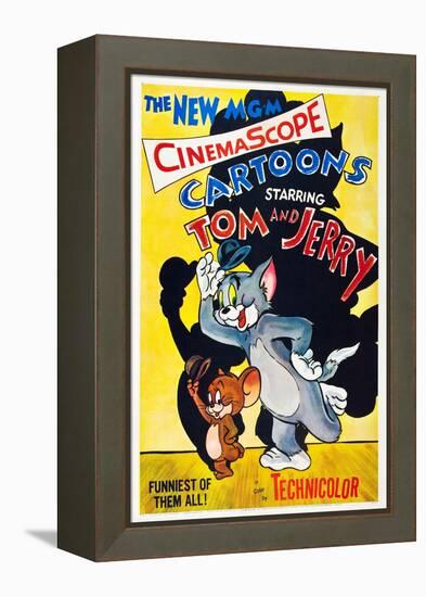 TOM AND JERRY, from left: Jerry the Mouse, Tom the cat, 1955.-null-Framed Stretched Canvas