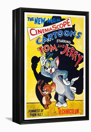 TOM AND JERRY, from left: Jerry the Mouse, Tom the cat, 1955.-null-Framed Stretched Canvas