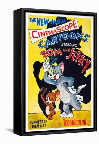 TOM AND JERRY, from left: Jerry the Mouse, Tom the cat, 1955.-null-Framed Stretched Canvas