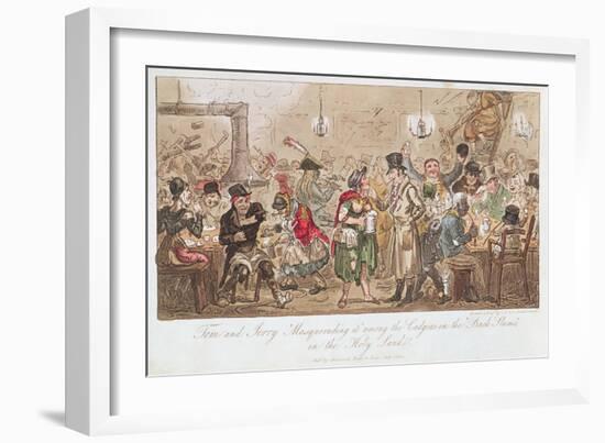 Tom and Jerry 'Masquerading It' Among the Cadgers in the 'Back Slums' in the Holy Land-George Cruikshank-Framed Giclee Print