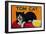 Tom Cat Lemon Label - Orosi, CA-Lantern Press-Framed Art Print