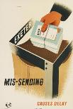 Post Your Christmas Mail Early for Europe-Tom Eckersley-Art Print
