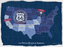 Route 66 Map-Tom Frazier-Giclee Print