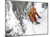 Tom Grant Arriving in the Upper Couloir Nord Des Drus, Chamonix, France-Ben Tibbetts-Mounted Photographic Print