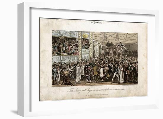 Tom, Jerry and Logic at the Grand Carnival, 1821-George Cruikshank-Framed Giclee Print