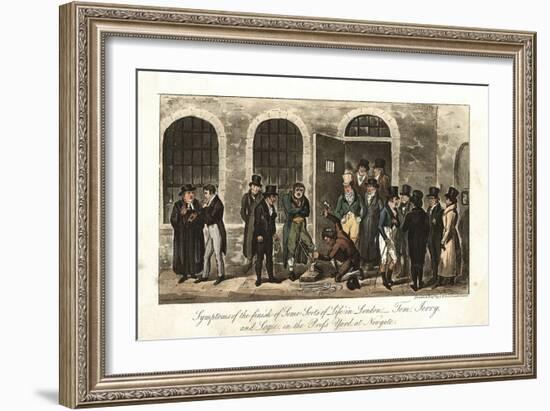 Tom, Jerry and Logic in the Press Yard, Newgate Prison, London, 1821-George Cruikshank-Framed Giclee Print