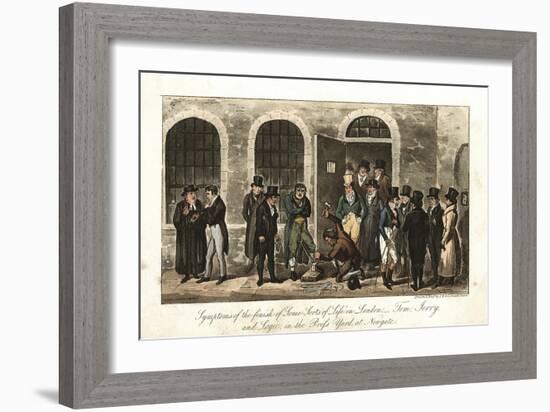 Tom, Jerry and Logic in the Press Yard, Newgate Prison, London, 1821-George Cruikshank-Framed Giclee Print