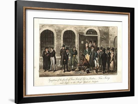 Tom, Jerry and Logic in the Press Yard, Newgate Prison, London, 1821-George Cruikshank-Framed Giclee Print