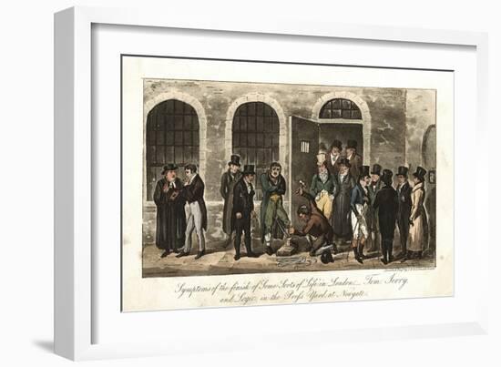 Tom, Jerry and Logic in the Press Yard, Newgate Prison, London, 1821-George Cruikshank-Framed Giclee Print