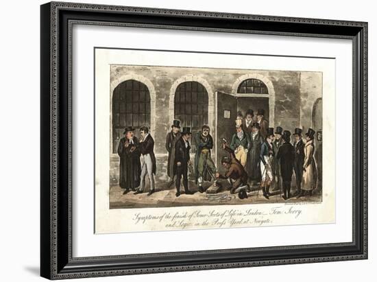 Tom, Jerry and Logic in the Press Yard, Newgate Prison, London, 1821-George Cruikshank-Framed Giclee Print