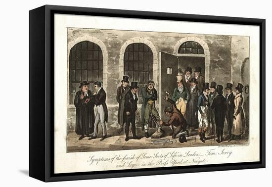 Tom, Jerry and Logic in the Press Yard, Newgate Prison, London, 1821-George Cruikshank-Framed Premier Image Canvas