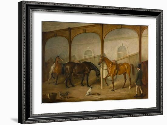 Tom of Lincoln and The Engineer in the Stables at Newport Lodge, 1852-John E. Ferneley-Framed Giclee Print