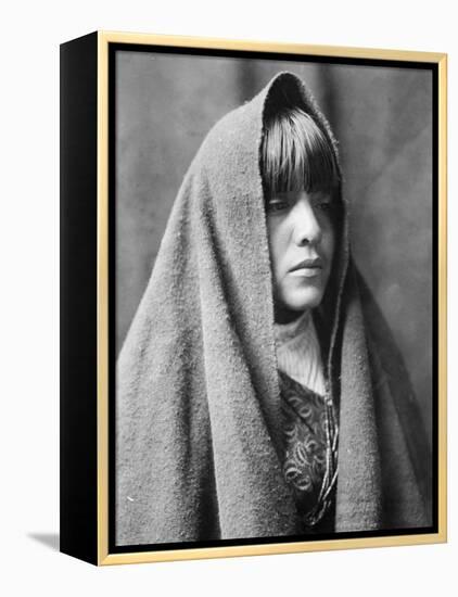 Tom Poqui, Tewa Woman-Edward S^ Curtis-Framed Stretched Canvas