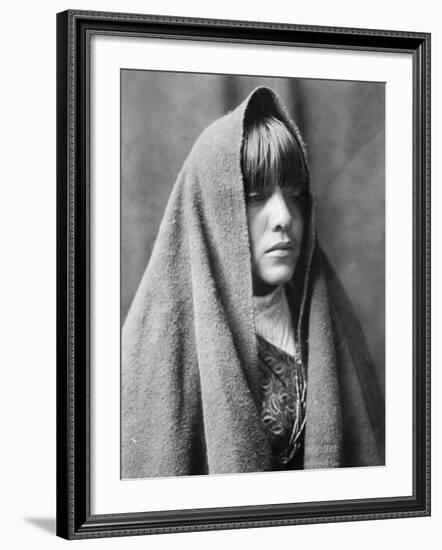 Tom Poqui, Tewa Woman-Edward S^ Curtis-Framed Photo