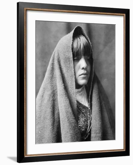 Tom Poqui, Tewa Woman-Edward S^ Curtis-Framed Photo