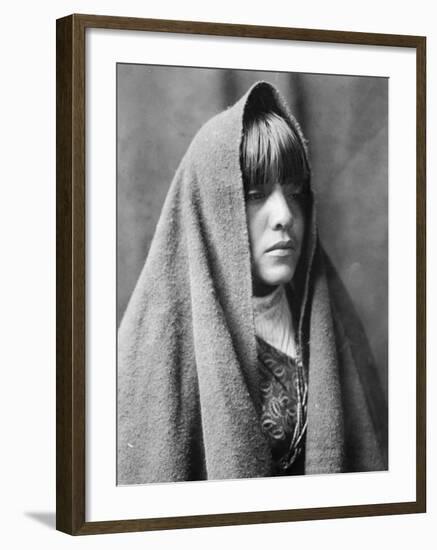 Tom Poqui, Tewa Woman-Edward S^ Curtis-Framed Photo