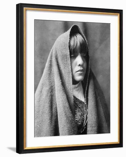 Tom Poqui, Tewa Woman-Edward S^ Curtis-Framed Photo