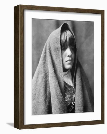 Tom Poqui, Tewa Woman-Edward S^ Curtis-Framed Photo