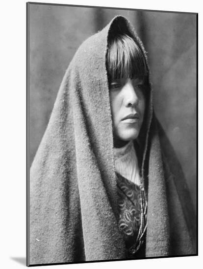 Tom Poqui, Tewa Woman-Edward S^ Curtis-Mounted Photo