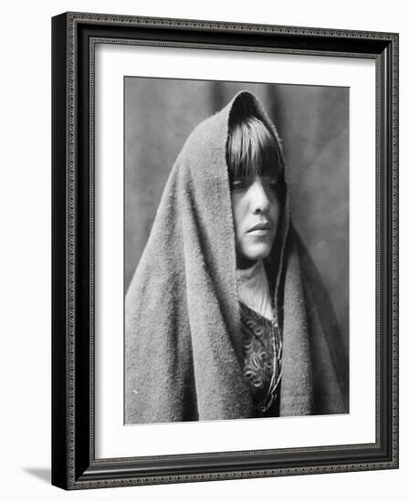 Tom Poqui, Tewa Woman-Edward S^ Curtis-Framed Photo