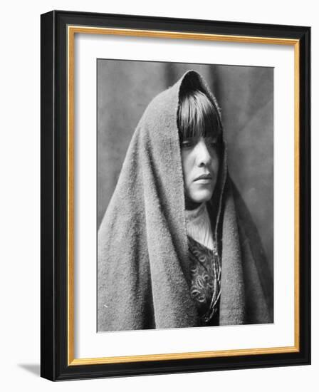 Tom Poqui, Tewa Woman-Edward S^ Curtis-Framed Photo