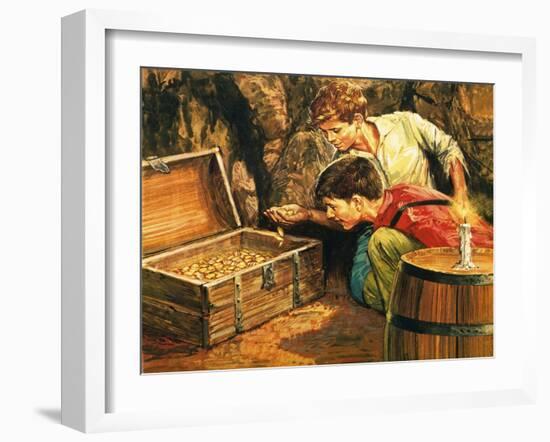 Tom Sawyer and Huckleberry Finn-English School-Framed Giclee Print