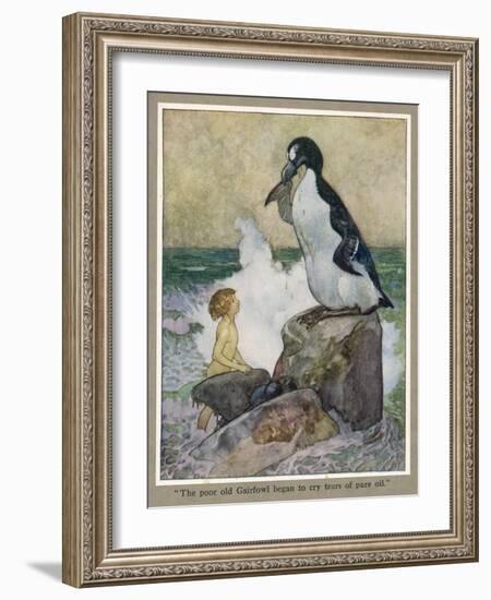 Tom Talks to the Gairfowl Who Weeps Tears of Pure Oil-null-Framed Art Print