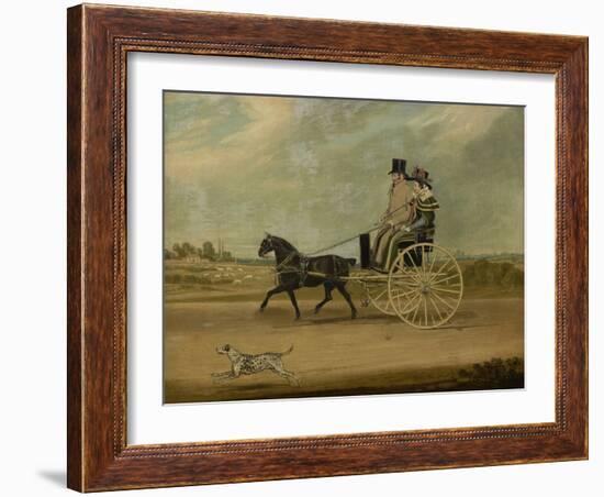 Tom Thumb with Peter Brown and His Wife in a Gig, 1828 (Oil on Canvas)-James Pollard-Framed Giclee Print