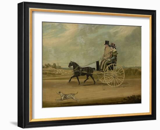 Tom Thumb with Peter Brown and His Wife in a Gig, 1828 (Oil on Canvas)-James Pollard-Framed Giclee Print