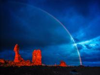 Rainbow at Balanced Rock, Arches National Park, Utah Stormlight at Sunset Entrada Sandstone-Tom Till-Photographic Print