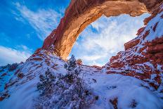Snowy Sunset at North Window, Arches National Park, Utah Windows Section-Tom Till-Photographic Print