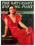 "Low-Cut Red Dress," Saturday Evening Post Cover, January 20, 1934-Tom Webb-Giclee Print
