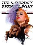 "Woman and Pekingese," Saturday Evening Post Cover, March 13, 1937-Tom Webb-Giclee Print