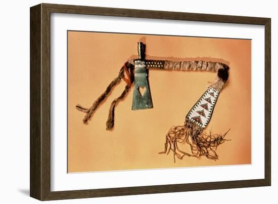 Tomahawk Pipe, Blackfoot Tribe (Steel and Textile)-American-Framed Giclee Print