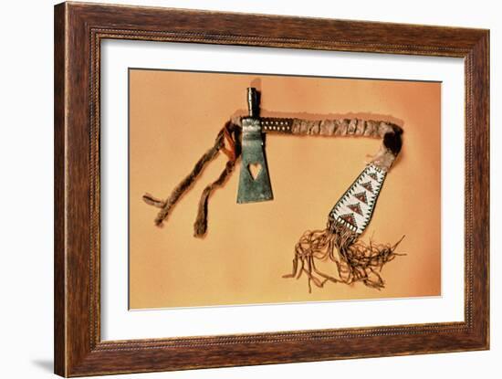 Tomahawk Pipe, Blackfoot Tribe (Steel and Textile)-American-Framed Giclee Print