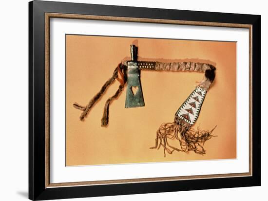 Tomahawk Pipe, Blackfoot Tribe (Steel and Textile)-American-Framed Giclee Print