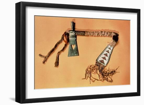 Tomahawk Pipe, Blackfoot Tribe (Steel and Textile)-American-Framed Giclee Print