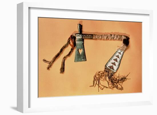 Tomahawk Pipe, Blackfoot Tribe (Steel and Textile)-American-Framed Giclee Print