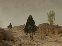 A Woman Rides a Donkey in Bamiyan Province, Central Afghanistan, September 16, 2005-Tomas Munita-Premier Image Canvas