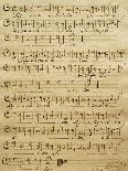 Handwritten Score for Mass for Three Voices-Tomaso Albinoni-Framed Giclee Print