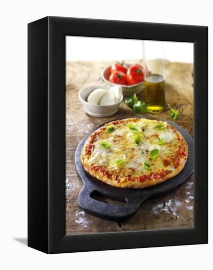 Tomato and Mozzarella Pizza with Basil-Paul Williams-Framed Premier Image Canvas