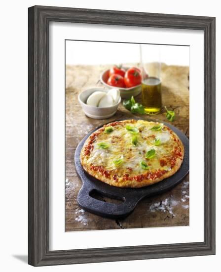 Tomato and Mozzarella Pizza with Basil-Paul Williams-Framed Photographic Print